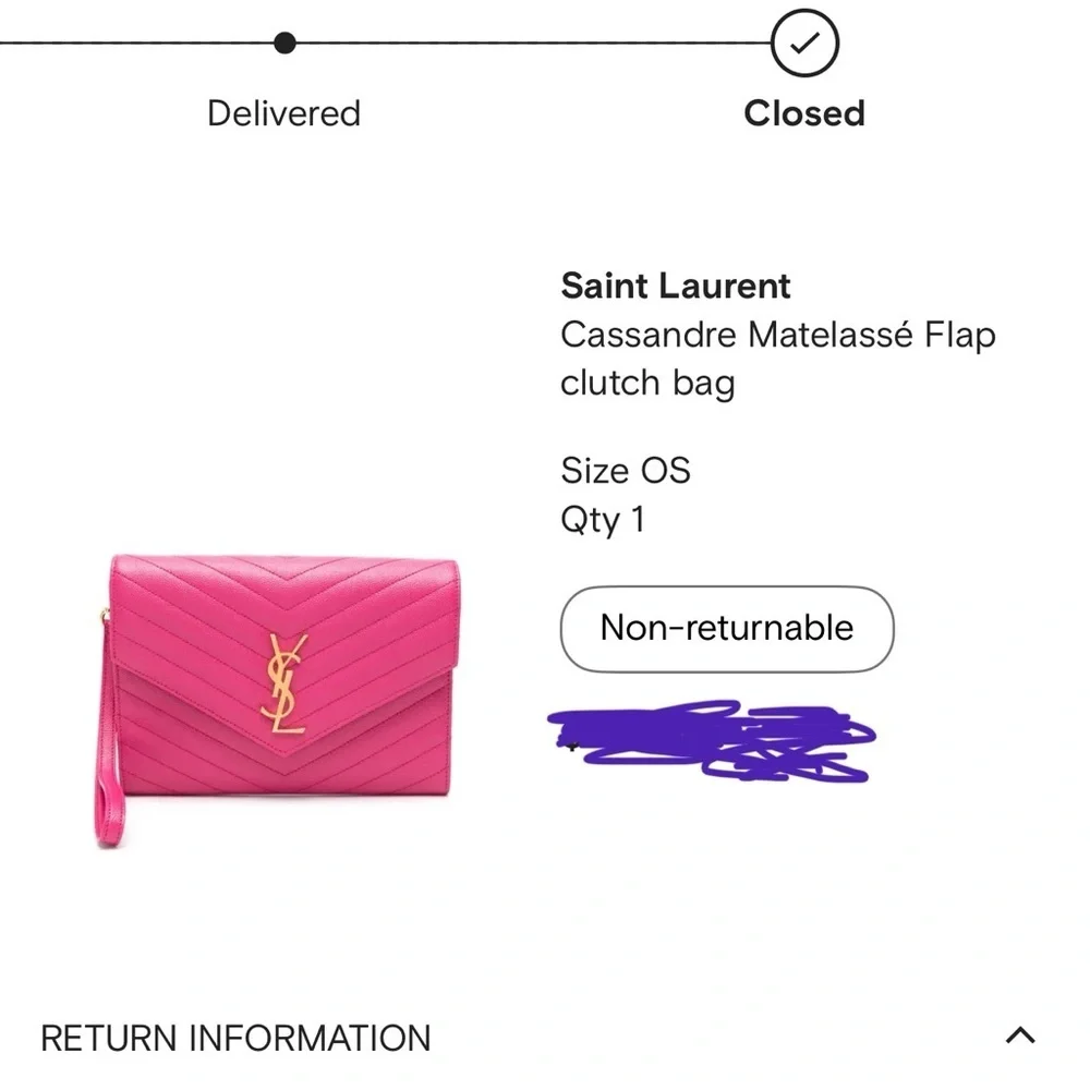SAINT LAURENT
Grain De Poudre Matelasse Chevron Monogram Envelope Clutch - Picture 13 of 16